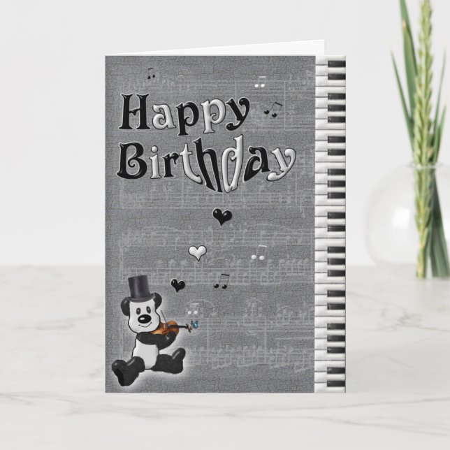 Cartão customizável da panda do aniversário (Frente)