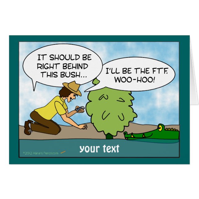 Cartão customizável de Geocaching do esconderijo (Frente Horizontal)