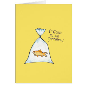 Cartão customizável   do peixe dourado engraçad