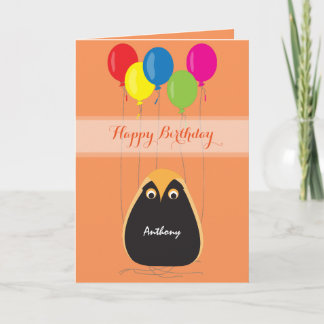 Cartão Customize Happy Birthday with a Lucky Owl