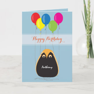 Cartão Customize Happy Birthday with a Lucky Owl