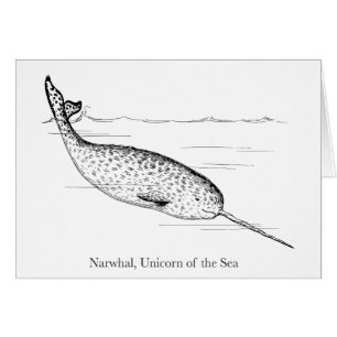 Cartão Customize Narwhal Whale Unicorn of the Sea