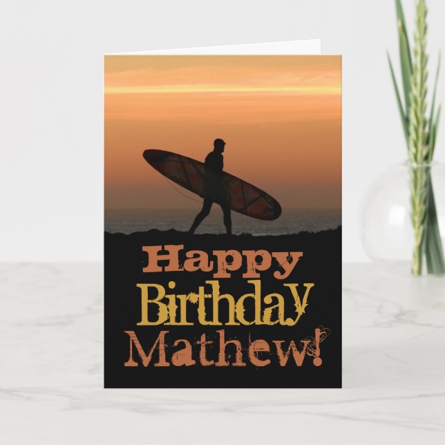 Cartão Customizeable Surfer Birthday Card (Frente)