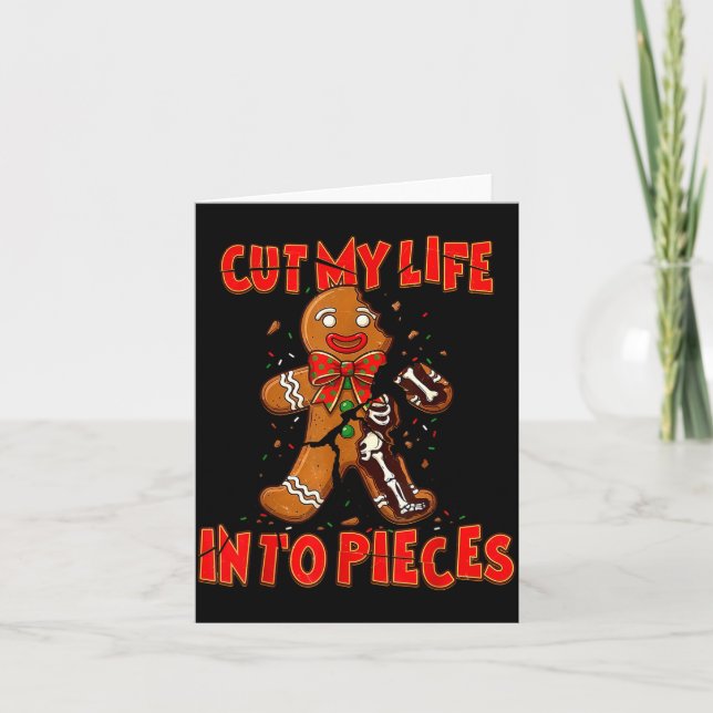 Cartão Cut My Life Into Eces Gingerbread Christmas Elder  (Frente)