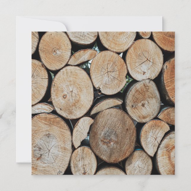 Cartão Cut Tree Branch Logs Stacked Pattern Photograph  (Frente)