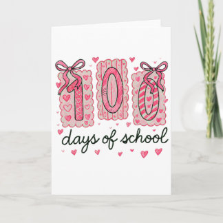 Cartão Cute 100 Dias De Escola Corações Rosa Sala De Aula