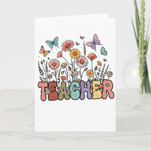 Cartão Cute 100 Dias Escolar Floral Borboletas Crianças