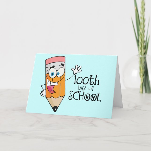Cartão Cute 100th Day Of School Cartoon Gift (Frente)