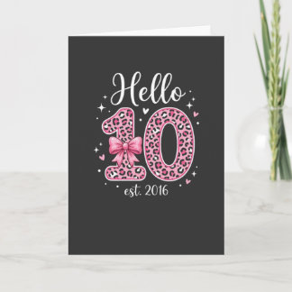 Cartão Cute 10th Birthday Girl Hello 10 est 2016 Tee