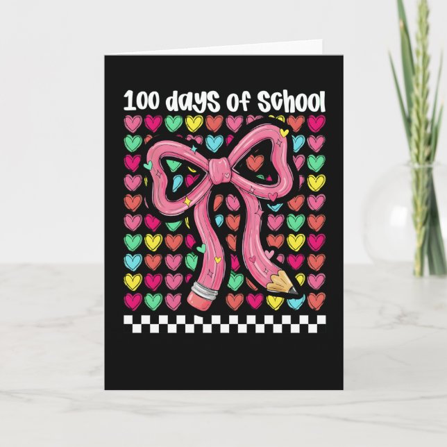 Cartão Cute 67 Days Of School Pencil Bow Classroom Theme (Frente)