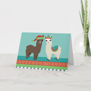 Cartão Cute Alpacas Christmas