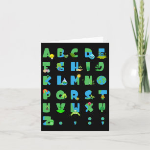Cartão Cute Alphabet Funny Earth Day Abc Alphabet Profess