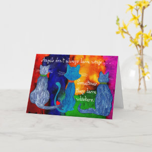 Cartão Cute and Colorful Cats with Words Greeting Card