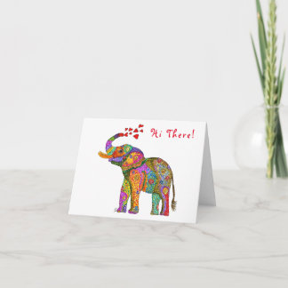 Cartão Cute and Colorful Elephant Greeting Card
