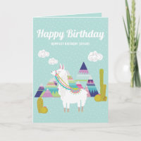 Cute and Colorful Llama Happy Birthday