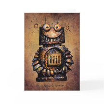 Cute and Funny Custom Kid's Robot Happy Birthday