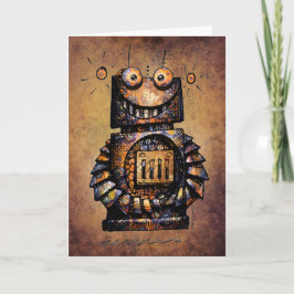 Cartão Cute and Funny Custom Kid's Robot Happy Birthday