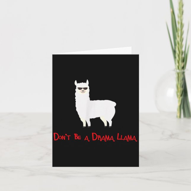Cartão Cute And Funny Don't Be A Drama Llama  (Frente)