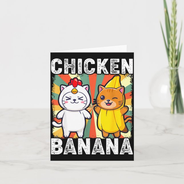 Cartão Cute Animals In Chicken And Banana Costumes Kawaii (Frente)