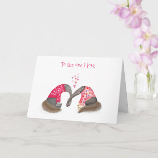 Cartão Cute anteaters in love Valentine's Day card