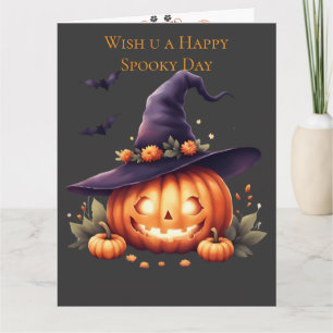 Cartão Cute Assustador Halloween – Abóbora