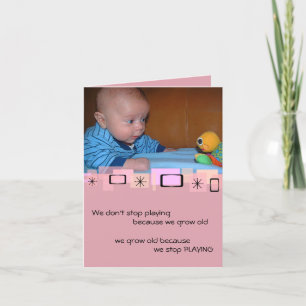 Cartão Cute Baby And Toy Birthday Greeting Card
