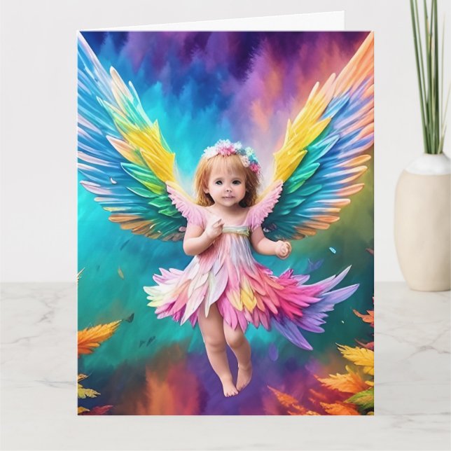 Cartão Cute Baby Angel Wings Art-38424 (Frente)