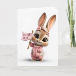 Cartão Cute Baby Bunny With Rose Crown Encouragement