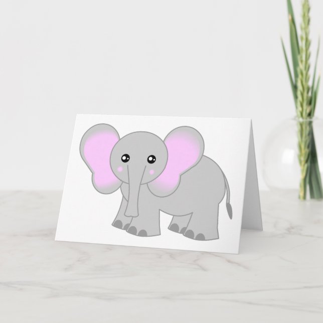 Cartão Cute Baby Elephant (Frente)