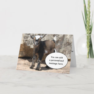Cartão Cute Baby Goat Greeting Card