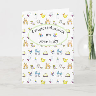 Cartão Cute baby shower pattern
