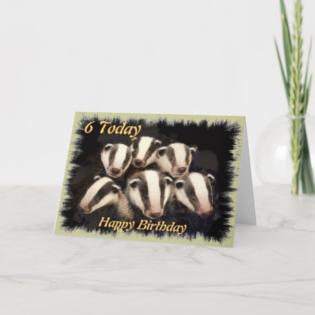 Cartão Cute Badger Cubs (Frente)