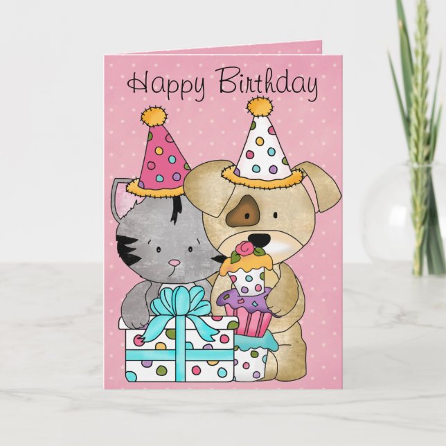 Cartão Cute Birthday (Frente)