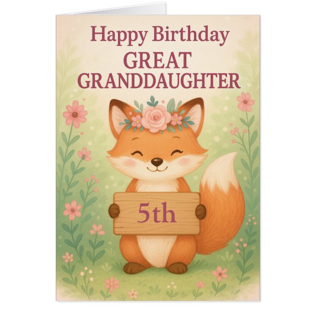 Cartão Cute Birthday MIlestone Card Great Granddaughter (Frente)