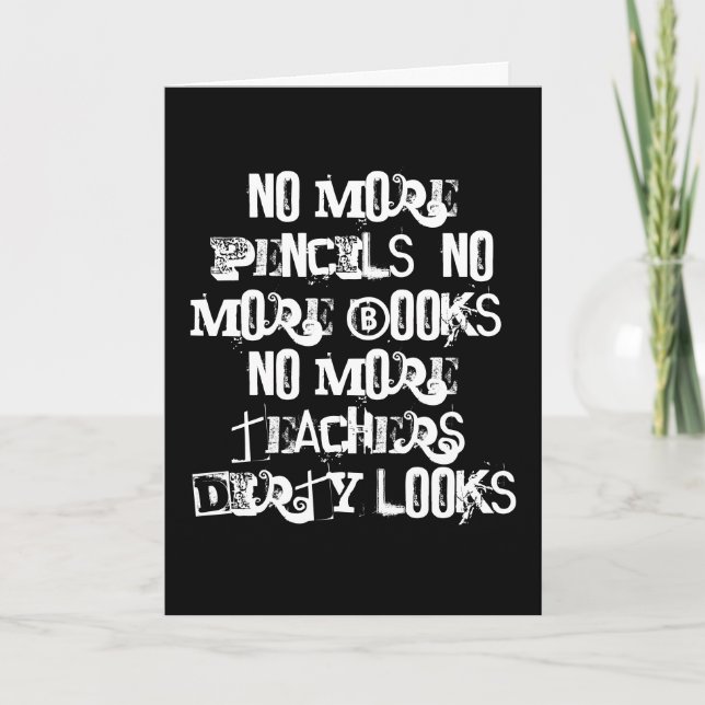 Cartão Cute Black and White Graduation Card (Frente)