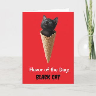 Cartão Cute Black Cat Cone Saudação