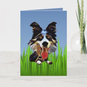 Cartão Cute Border Collie Greeting Card