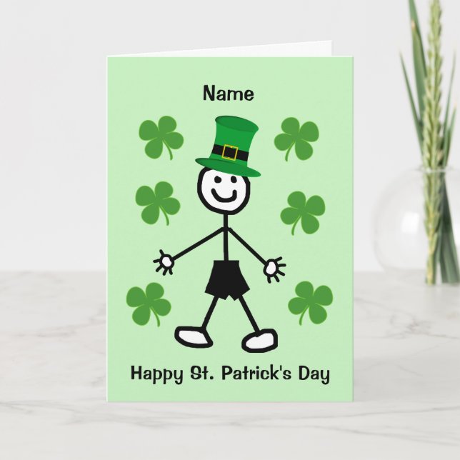 Cartão Cute Boy St Patrick's Day Card (Frente)