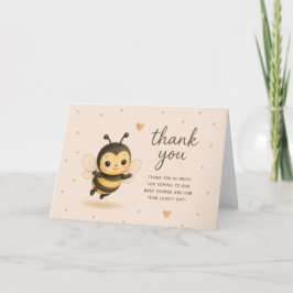 Cartão Cute Bumblebee Baby Shower Obrigado