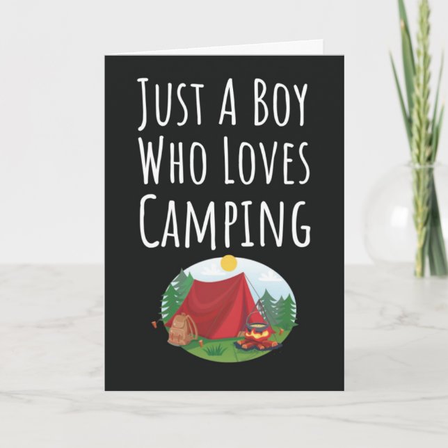 Cartão Cute Camping Cards For Baby Boys Kids Camper Lover (Frente)