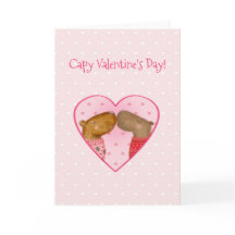Cute capybara Valentine's Day card