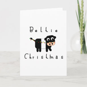 Cartão Cute Cartoon Beltie Christmas Belted Galloway Cow