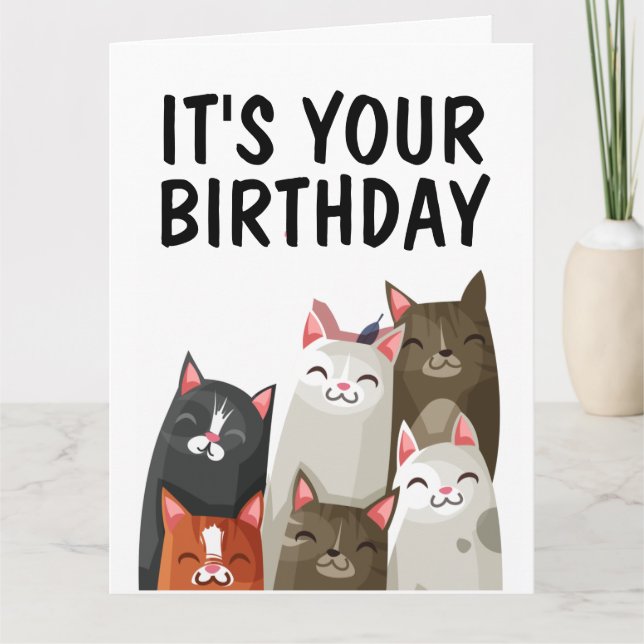 CARTÃO CUTE CAT LOVER BIRTHDAY OVERSIZED CARD (Frente)