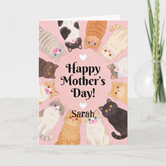 Cartão Cute Cat Lover Happy Mothers Day 