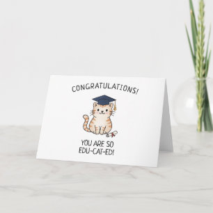 Cartão Cute Cat Trocadilho Novo Graduado Graduação Piada 