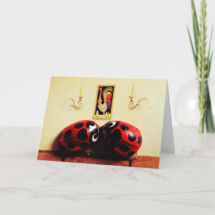Cartão Cute Celebrating Ladybirds Greeting Card