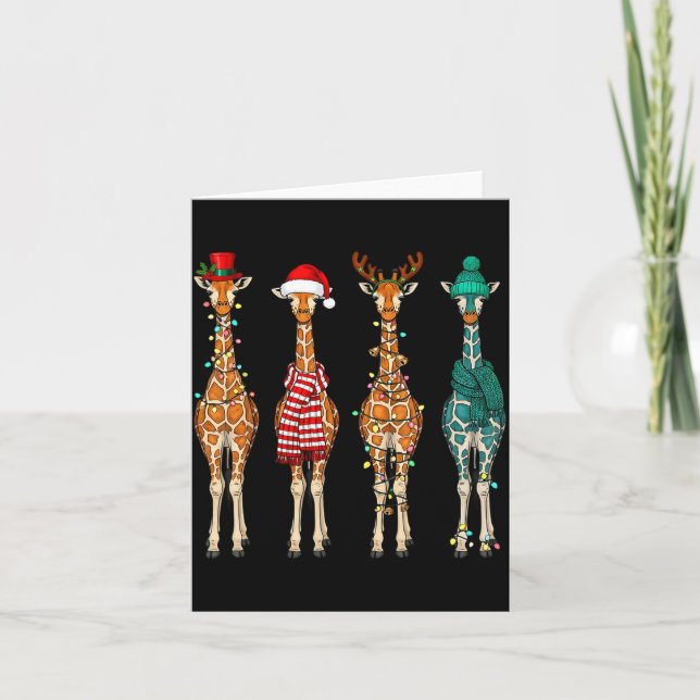 Cartão Cute Christmas Giraffe Funny Animal Lover Gift Kid (Frente)