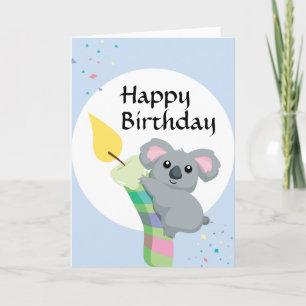 Cartão Cute Chubby cartoon Koala illustration birthday