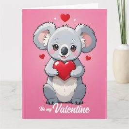 Cartão Cute coala rosa amor dia dos namorados