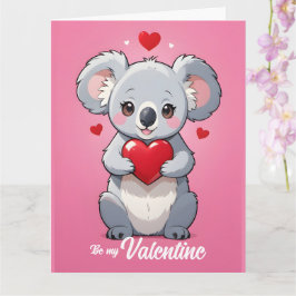 Cartão Cute coala rosa amor dia dos namorados